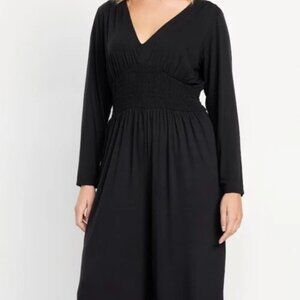 OLD NAVY Women's Size XXL Waist-Defined V-Neck Long Sleeve Soft Jersey Jumpsuit